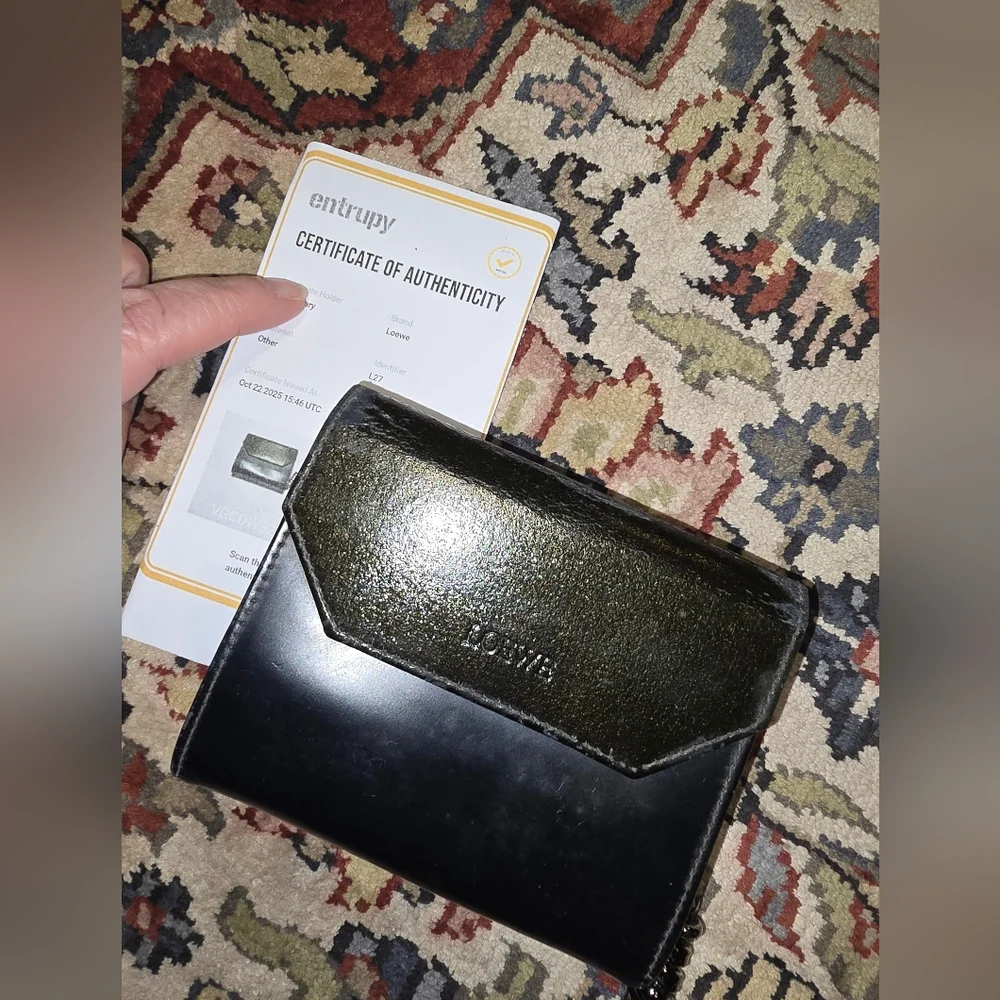 Loewe Black Leather Zip Around Wallet